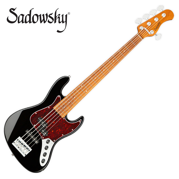 사도스키 Sadowsky Metro Express 21프렛 하이브리드 P/J 픽업 5현 베이스기타, 로스티드 메이플 지판, 블랙 - SMX21HP5 23M - 상품 이미지