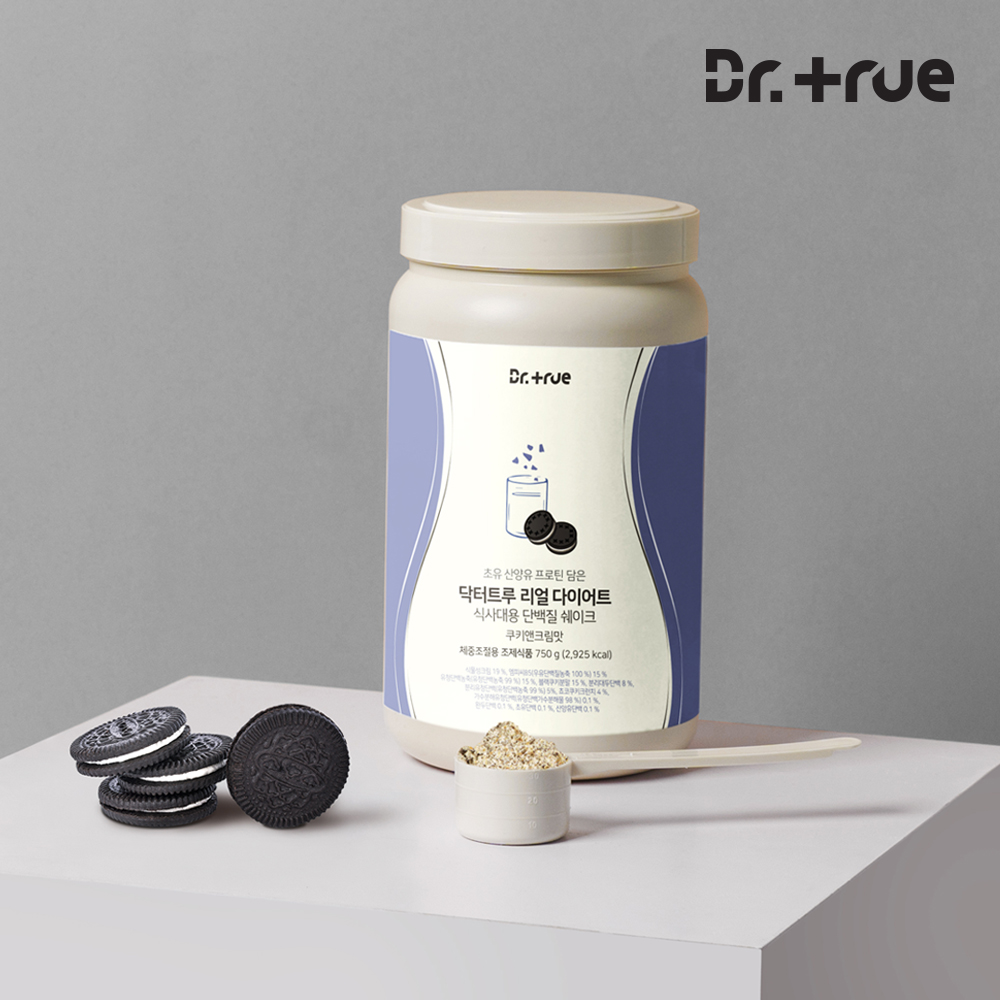 닥터트루 다이어트 식사대용 산양유 초유 단백질 쉐이크 보충제 쿠키앤크림맛, 750g, 1개 - 메인 이미지