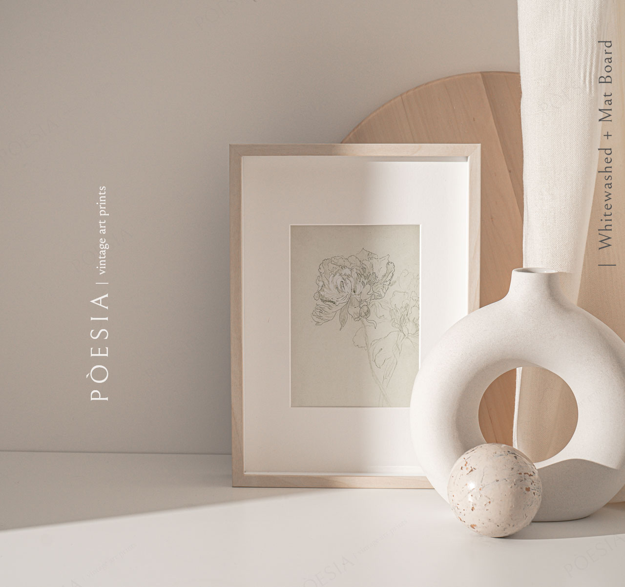 [소피아 L. 크라운필드] Study of Peonies 39.8×54.9 cm 매트&액자 포함 - 상품 이미지