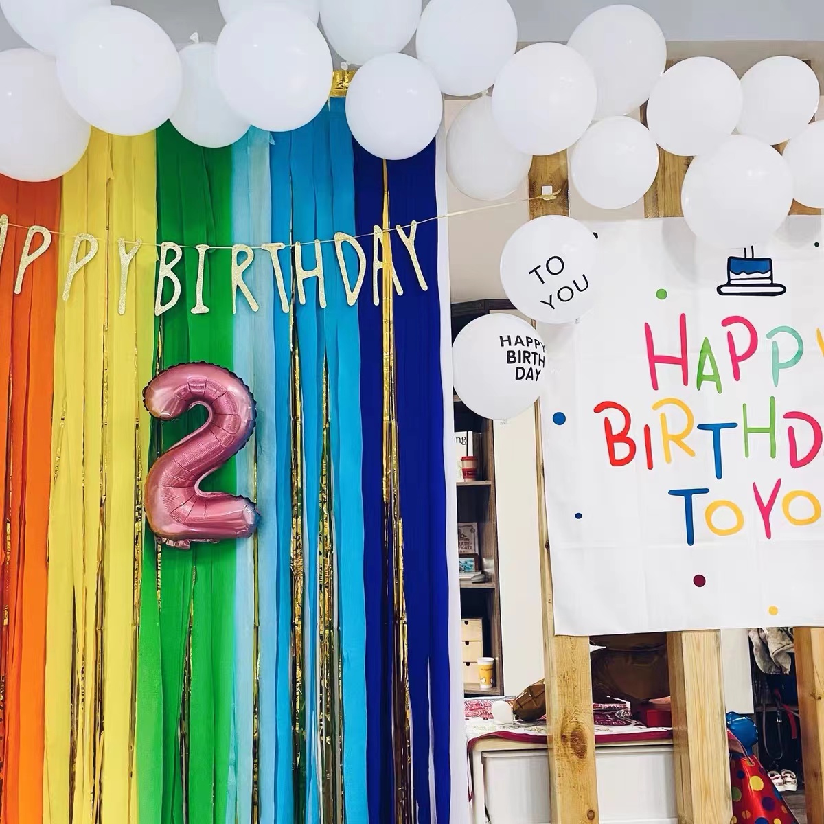 컬러 구김 페이퍼 결혼식 프로포즈 백일 돌잔치 생일 생일잔치 기념일 배경장식 풍선 마카롱 - 상세 이미지 3