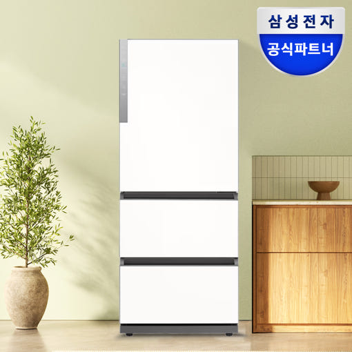 삼성 비스포크 328L 스탠드 3도어 김치냉장고의 깔끔한 외관