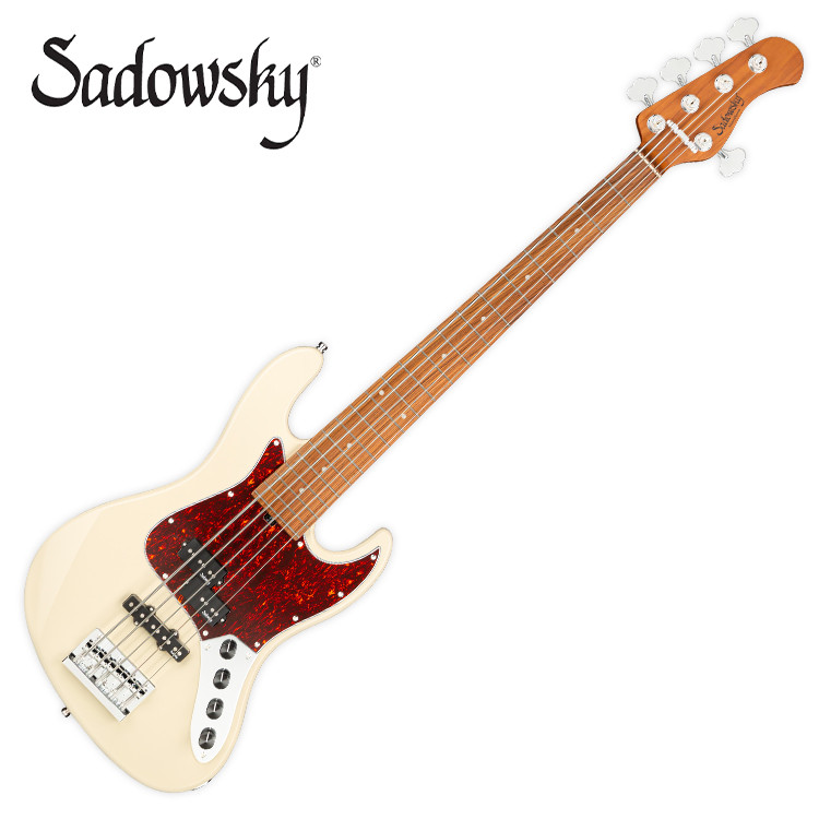 사도스키 Sadowsky Metro Express 21프렛 하이브리드 P/J 픽업 5현 베이스기타, 모라도 지판, 올림픽 화이트 - SMX21HP5 28R - 상품 이미지