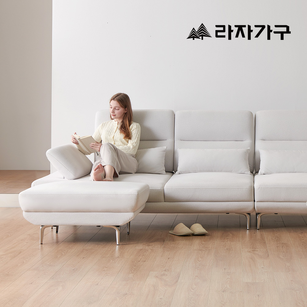 라자가구 로넌 코모도 패브릭 모듈 거실 틸팅 스윙 소파 4인(스툴포함)