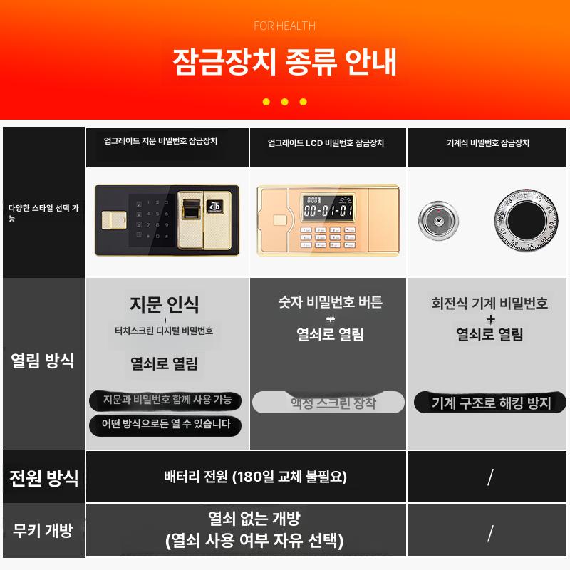 원목 금고 소형금고 가정용 원목수납함 55 내추럴우드옐로우 전자식 - 상세 이미지 5