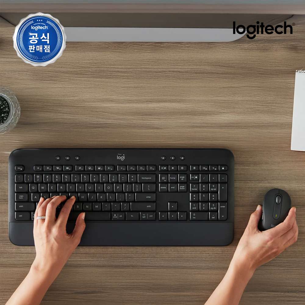 [N배송] [강세일] 로지텍코리아 공식 시그니처 MK650 콤보 무선 키보드 마우스 세트 그래파이트, 멤브레인 - 상품 이미지
