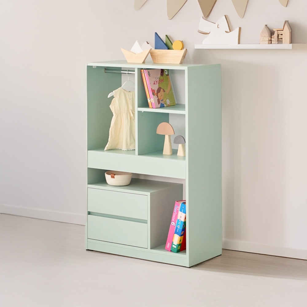 아이니 장난감 수납장 키즈 유아 아이 어린이 수납장 800x400x1208mm, 4단, 민트 - 메인 이미지