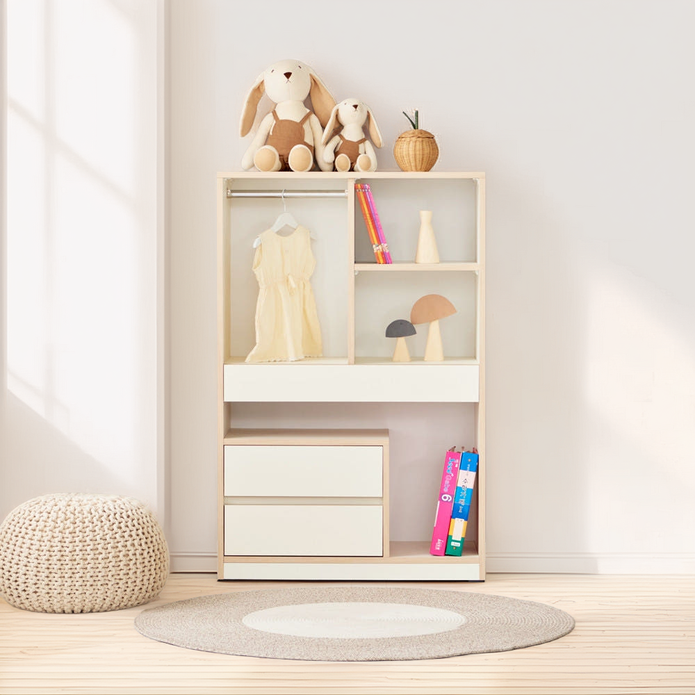 아이니 장난감 수납장 키즈 유아 아이 어린이 수납장 800x400x1208mm, 4단, 크림 - 메인 이미지