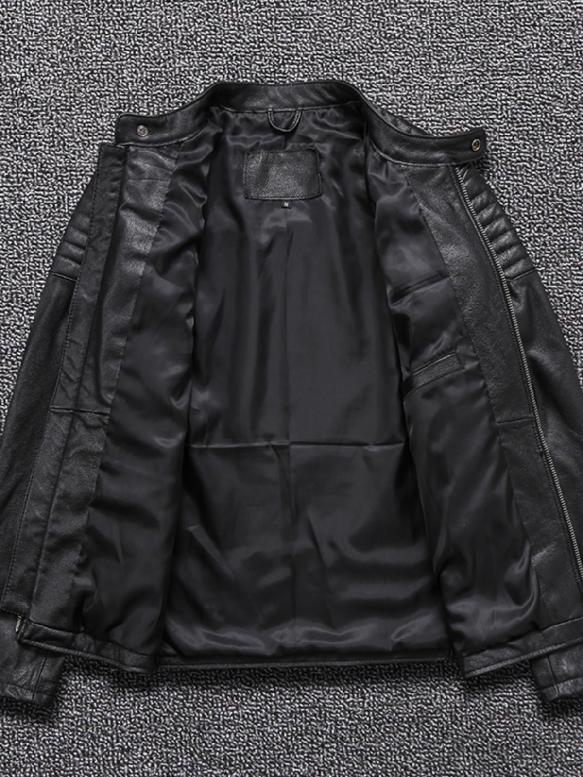 락커자켓 재킷 소가죽 오토바이 바이크 라이더 블랙 탑그레인 가죽 M 50~60kg - 상세 이미지 5
