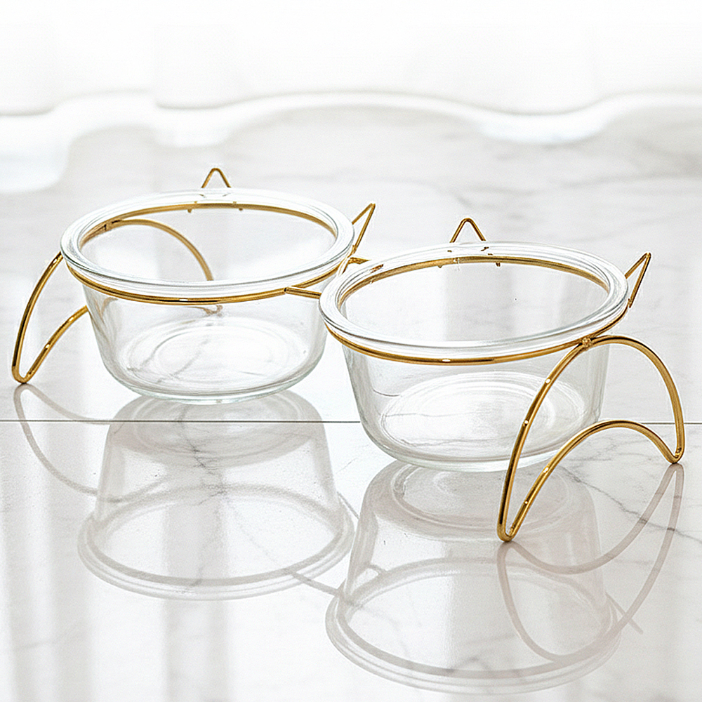 레토 강아지 밥그릇 고양이 물그릇 유리 식기 식탁세트