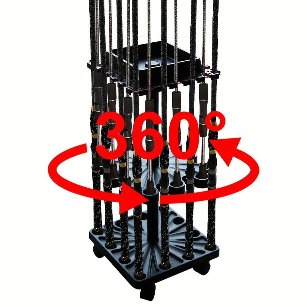 360도 회전형 로드스탠드 28구 낚시대 보관 거치대 로드 거치대 진열대 - 상세 이미지 3