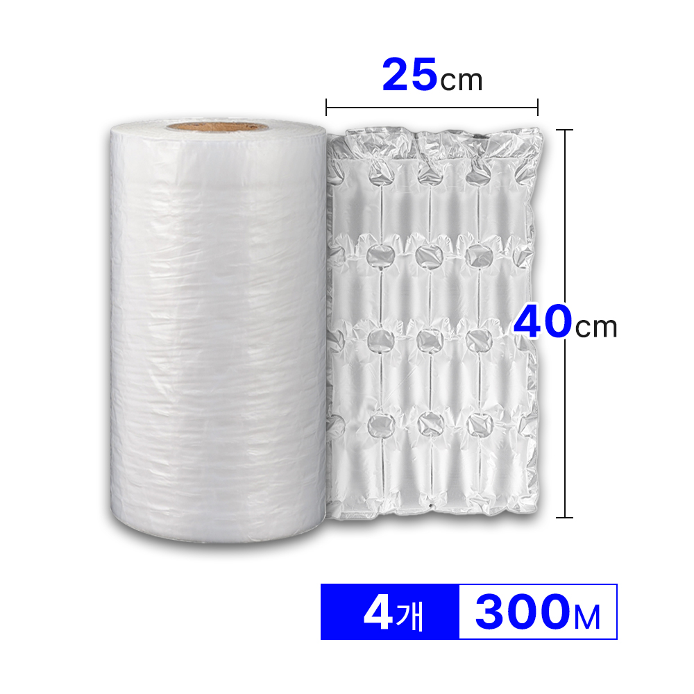 제이팩 튜브형 에어쿠션필름 에어캡기계필름 에어캡제조기 4단 25x40cm x300m, 4개 - 상품 이미지