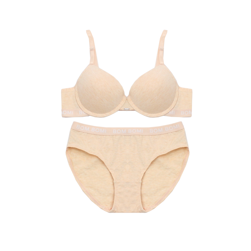 [브라5+팬티5] 부드러운 순면 컬러멜란지 아웃밴드 몰드 브라 팬티 10종 패키지 - 상세 이미지 4
