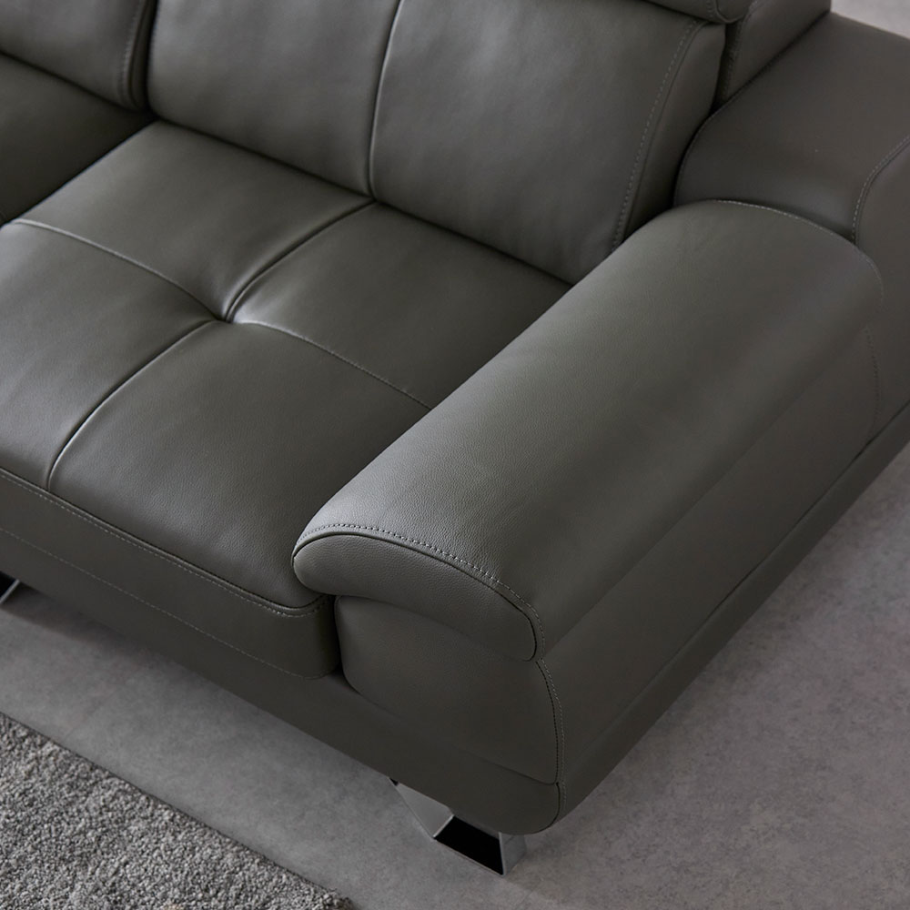 장인가구 베스테 헤드틸팅 천연면피 가죽 3인소파