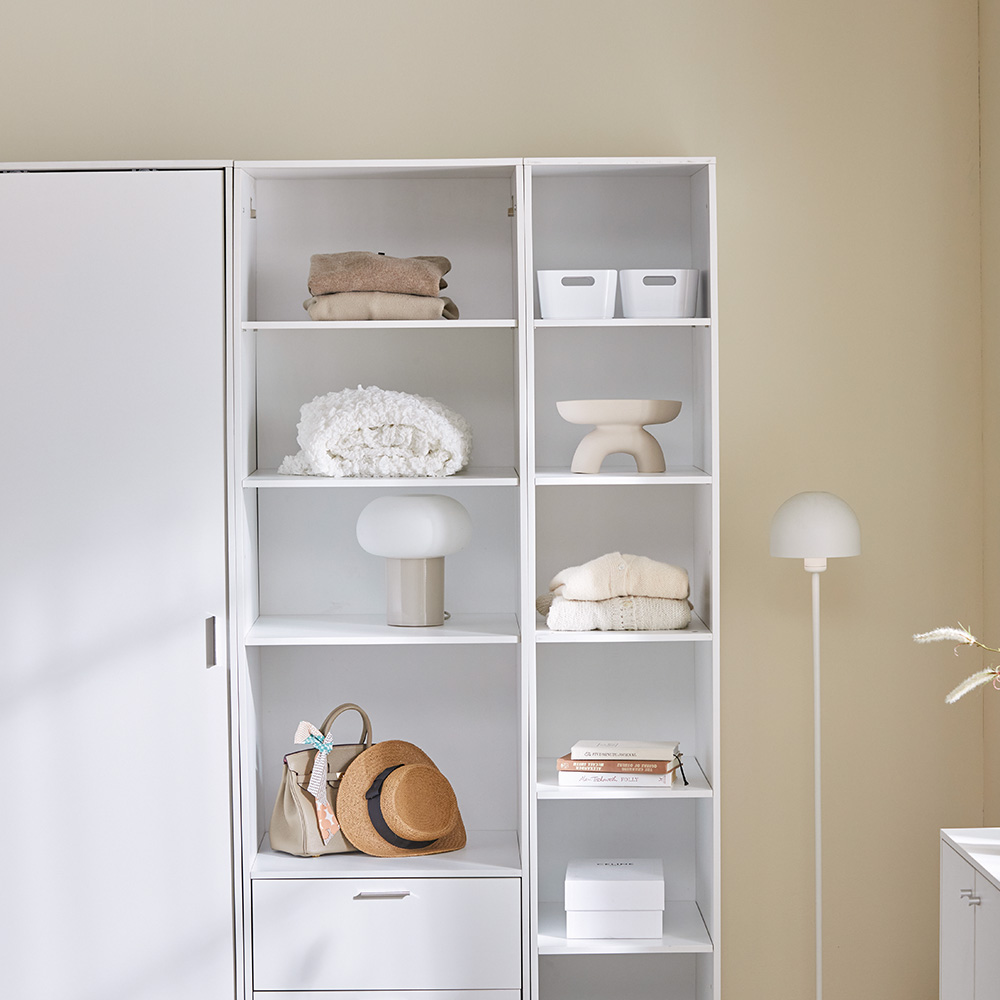 장인가구 나드 싱글 미니 슬림 600 2단서랍 키큰 옷장 오픈 행거형