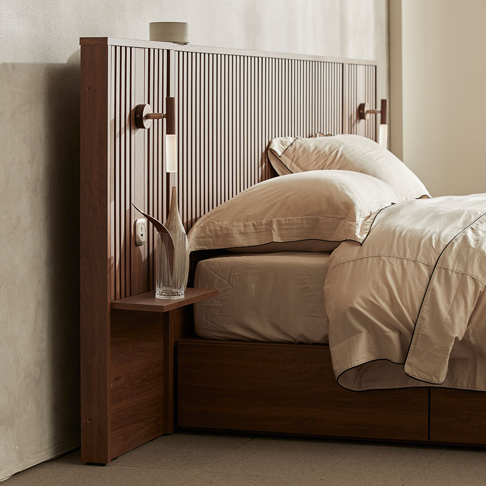 장인가구 로시 라이트 템바보드 평상형 원룸 신혼부부 수납 호텔 침대 프레임 SS 일반형