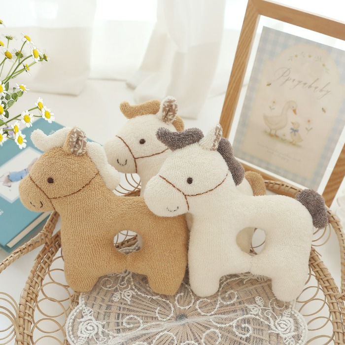 오가닉 아기 말 포니 딸랑이 애착 인형 만들기 임산부 태교바느질 아기용품 DIY