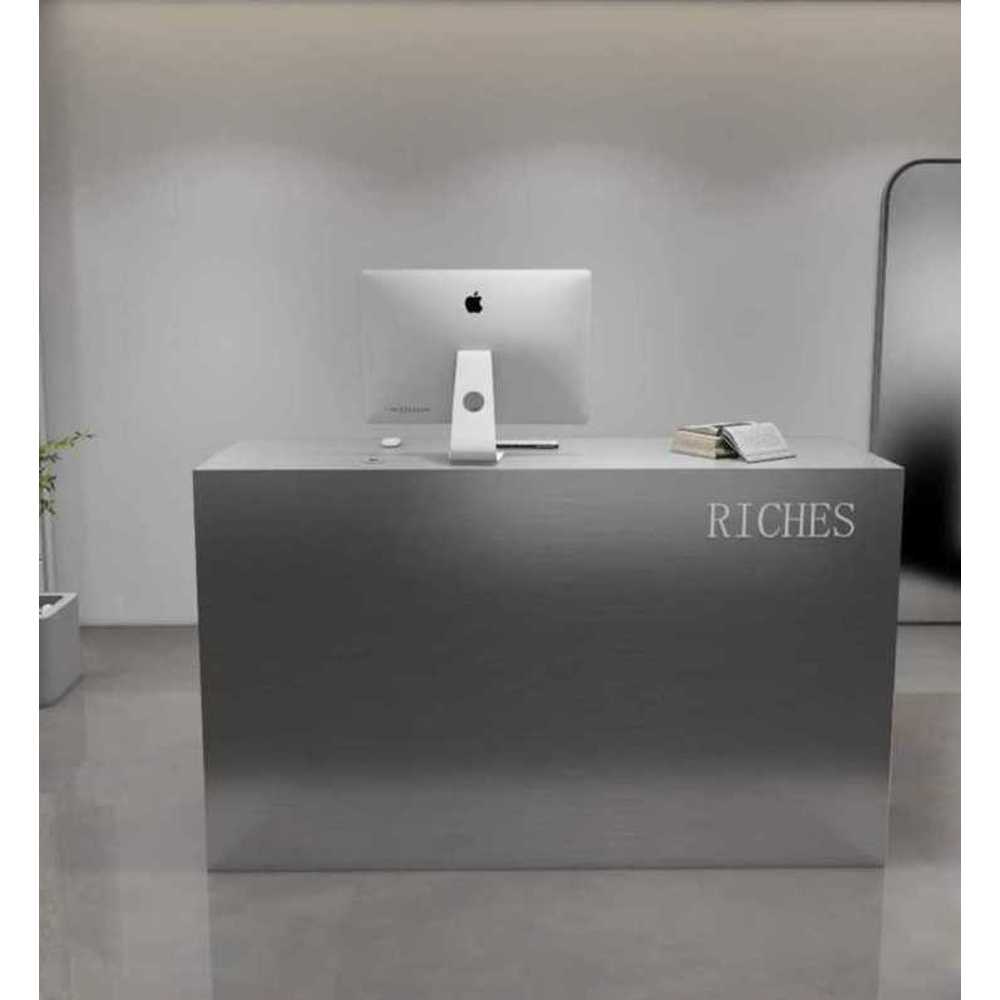 스텐 계산대 카운터 매장 업소용 철제 인테리어 가구 100x50x100cm + 사각 실버 스틸 - 상세 이미지 2
