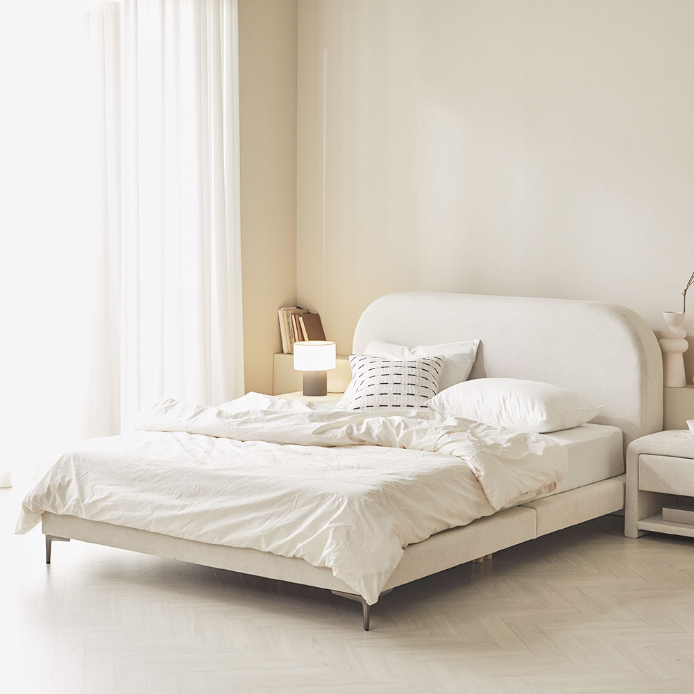 바스포르 몽글 아쿠아텍스 패브릭 저상형 호텔 낮은 침대프레임 Q 다리제외