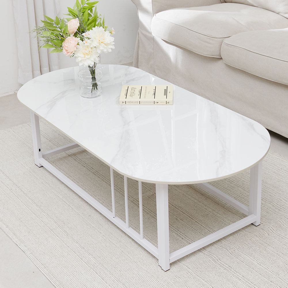 가니 포세린 세라믹 소파 높은 테이블 타원형 상판 1200