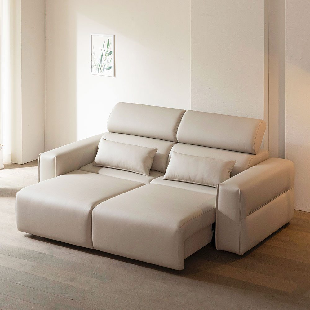 장인가구 조디 3인 전동 모션 슬라이딩 슬라이드 무빙 가죽 리클라이너 소파