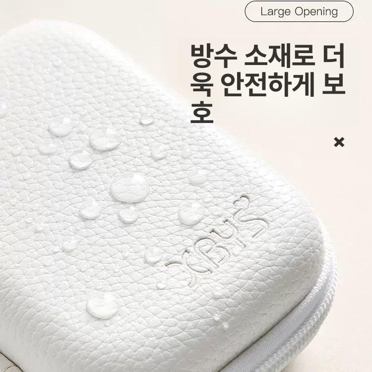 디카파우치 휴대용 수납 미니 경량 소형 디지털 여행 그레이 가죽 하드쉘 - 상세 이미지 3