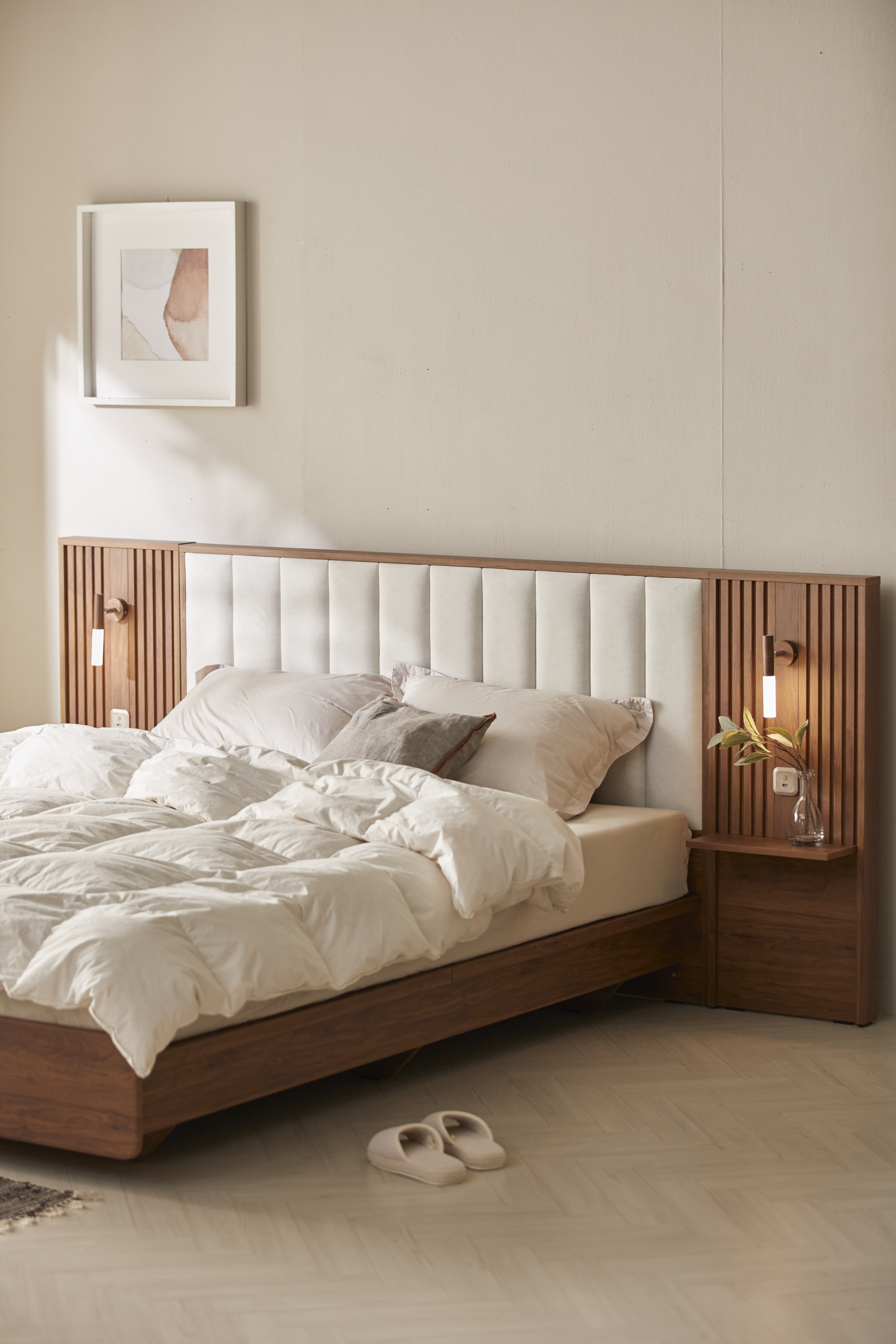 장인가구 로시 라이트 템바보드 평상형 원룸 신혼부부 수납 호텔 침대 프레임 SS 일반형