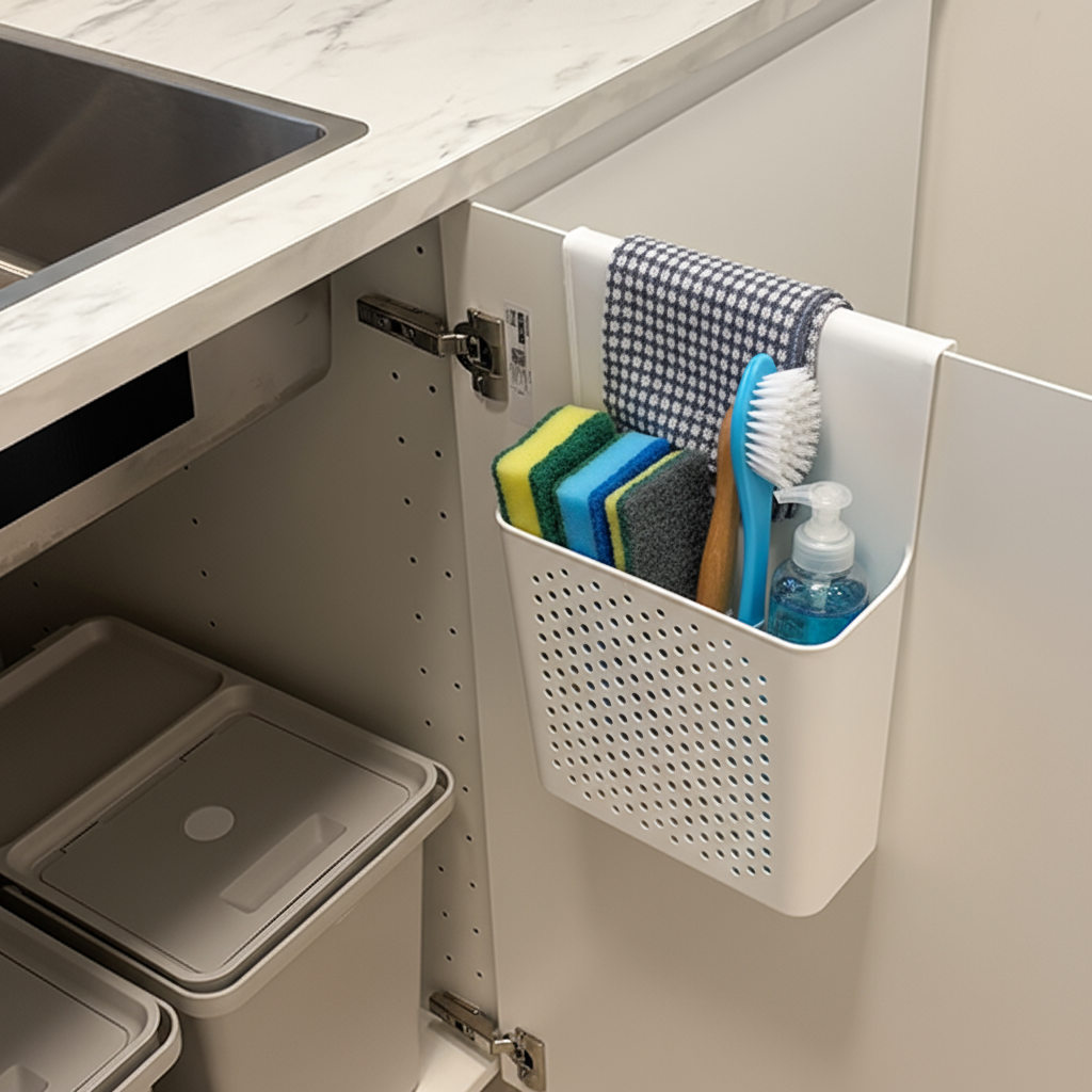 라슈에뜨 주방 하부장 도어 걸이형 다용도 수납함 슬림형 싱크대 하부 도어 공간활용 정리함 - 상세 이미지 3