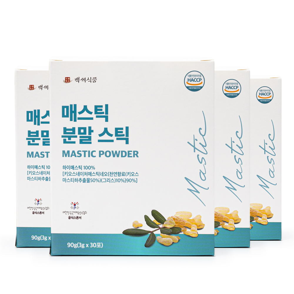 백세식품 그리스 매스틱검 분말 스틱 3g x 30포 30일분 HACCP 인증 이미지 3