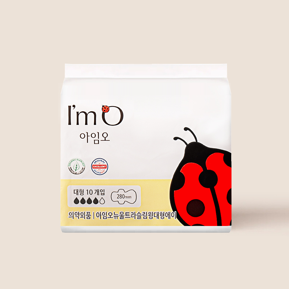 아임오 유기농 순면 생리대 팬티라이너 오버나이트 중형 단품 - 상세 이미지 2