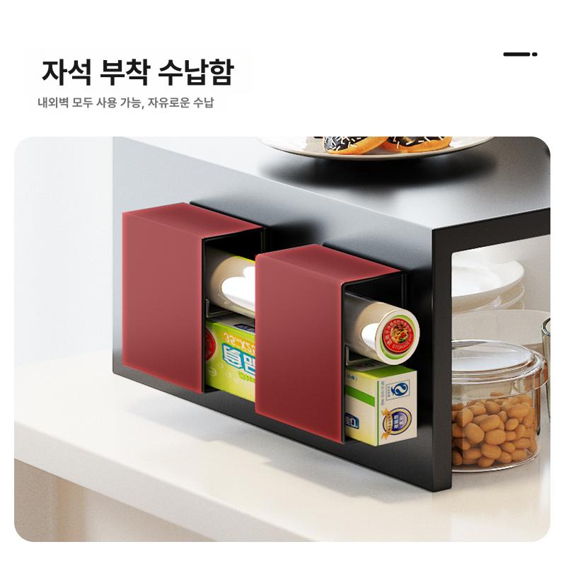 선반 미니수납장 커피머신 꾸미기 홈카페 받침대 다이 확장형 풀아웃 커피머신 선반 블랙 - 상세 이미지 5
