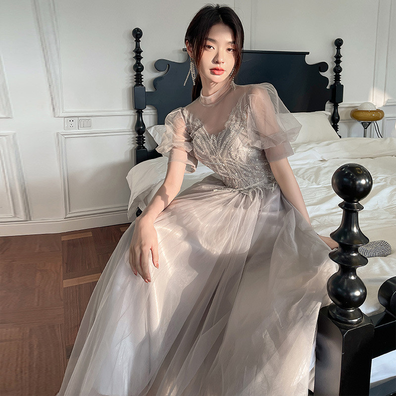 연주회 합창단 드레스 무대복 여성용 단체 행사 롱드레스 이브닝 들러리 원피스 - 상세 이미지 4
