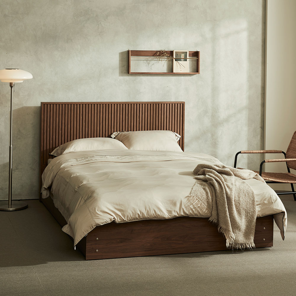 장인가구 로시 스탠다드 템바보드 LED 호텔식 서랍 침대 Q 협탁1 프레임 일반형