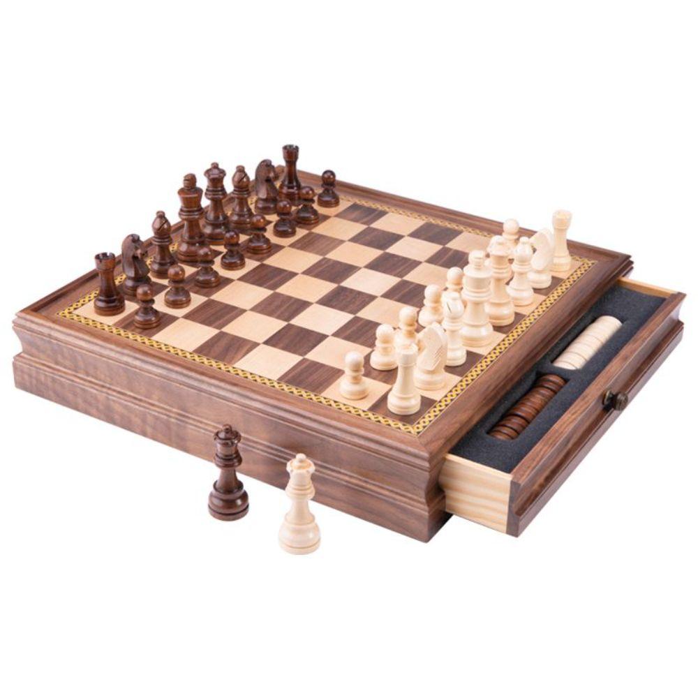 원목 체스판 휴대용 보드게임 게임 클래식 12인치 (킹 높이 5.6cm) - 상품 이미지