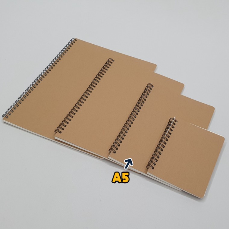 크라프트 무지 스프링 무선노트 A5 - 상품 이미지