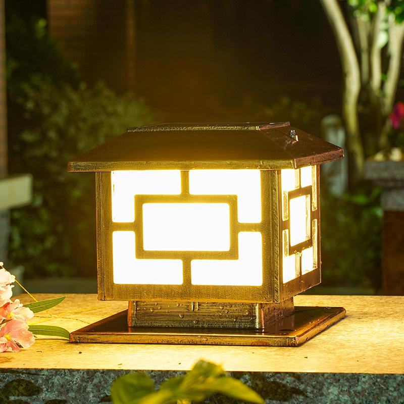 25cm 2PCS 태양광정원등 4색등 자동점등 LED 램프 한옥 기와 리모컨 대문 기둥 야외정원 담장 울타리등 - 상세 이미지 3