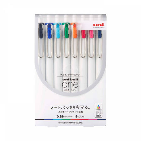 (YHNC) UNI 유니볼원 볼펜 UMN-S-38 8C 8색세트