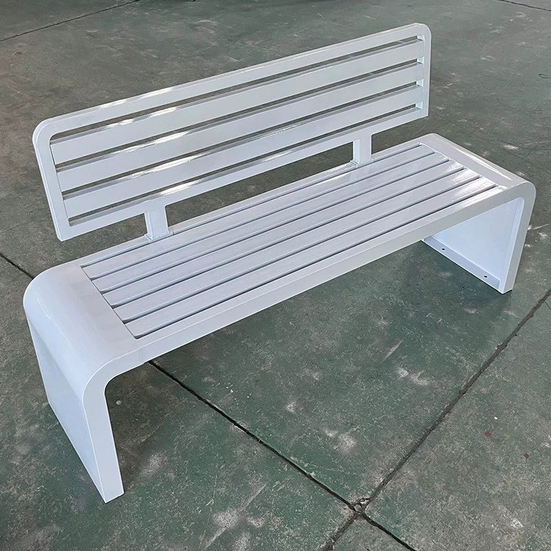 야외 벤치 등받이 철제 부식방지 의자 공원의자 100x40x80cm 핑크 - 상품 이미지