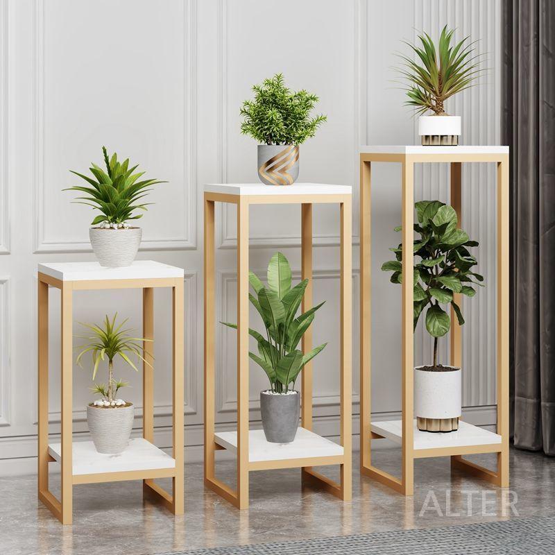 선반 화분 스탠드 식물 진열대 철제 인테리어 거치대 정리대 검정선반+흰색(75x30cm) - 상품 이미지