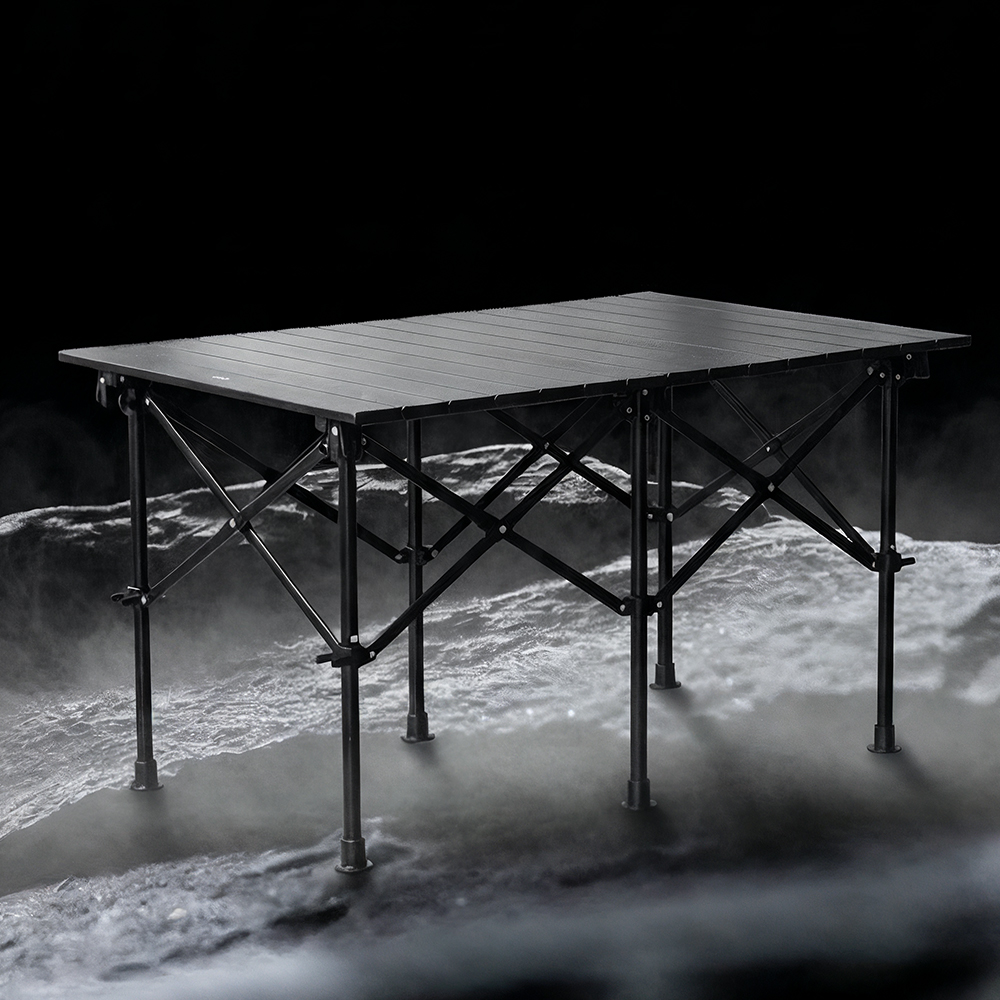 로티캠프 캠핑 테이블 롤 원액션 접이식 미니 피크닉 휴대용 URT 대형, 블랙