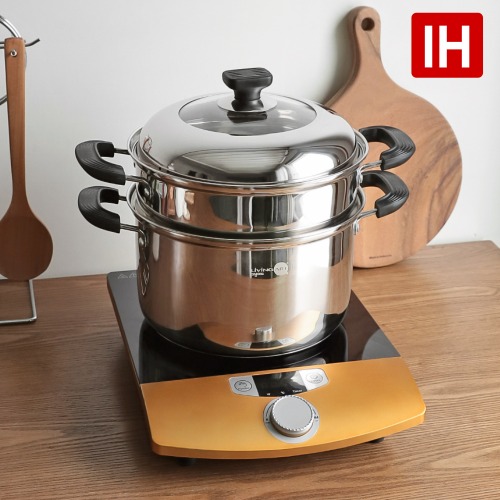 리빙아트 스테인레스 스틸 IH 2단 찜냄비 24cm 깊은 찜솥 - 상세 이미지 4