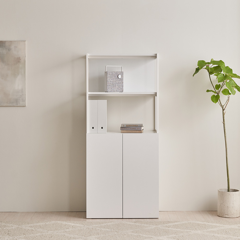 장인가구 마운트 도어장 600 2단 선반 다용도 수납장 세트