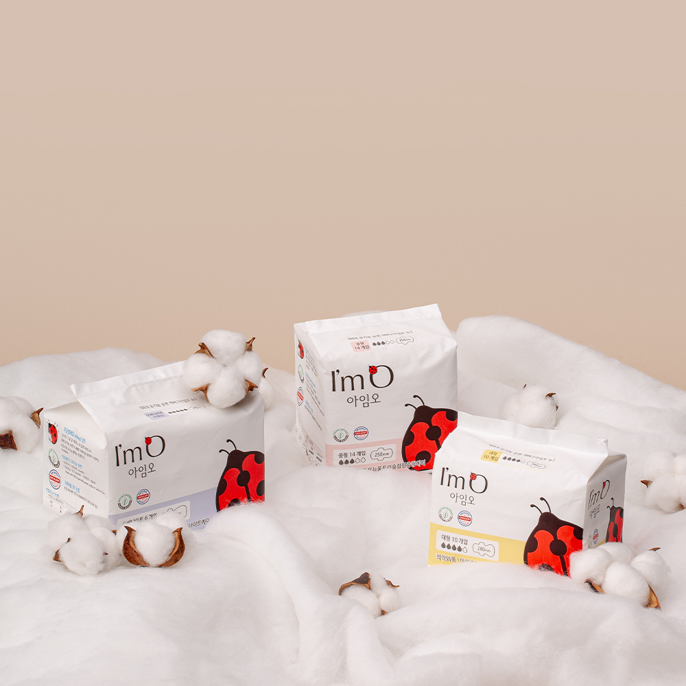 아임오 유기농 순면 생리대 팬티라이너 오버나이트 중형 7팩