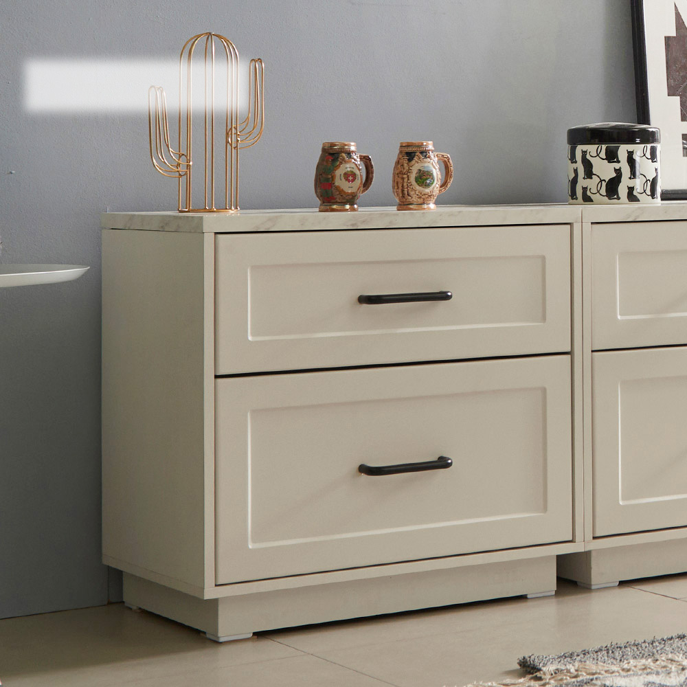 장인가구 엘리아 화이트 대리석패턴 600 협탁 높은 거실장