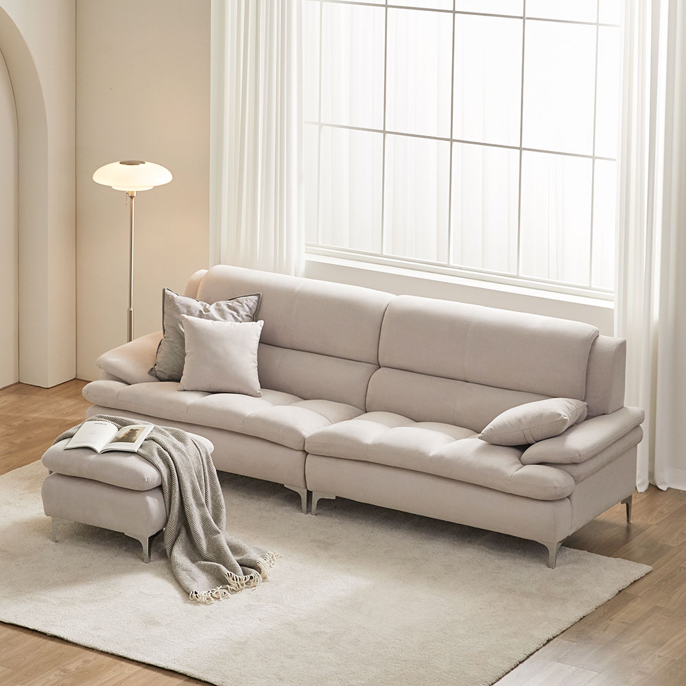 장인가구 콤마 기능성 아쿠아 4인 패브릭 모듈 소파 (스툴 미포함)