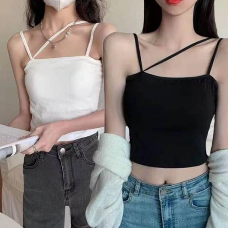 시원한 브라 편안한 여성 이너웨어 트렌디한 나시탑 노와이어 캐미솔 패드 - 상품 이미지