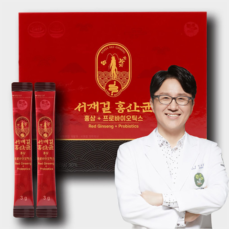 서재걸 박사 홍산균 30포 1box 6년근 홍삼 1억 유산균 장건강 면역 피로회복 - 상품 이미지