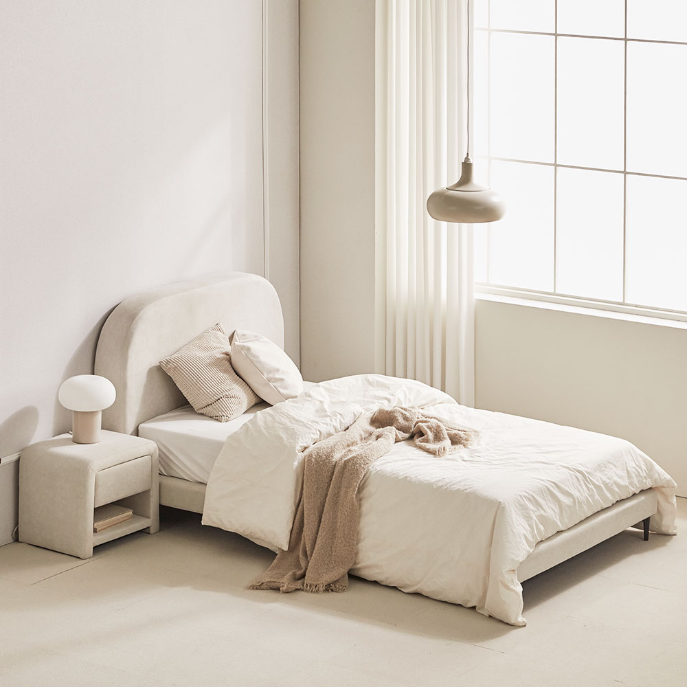 바스포르 몽글 저상형 아쿠아텍스 패브릭 킹사이즈 낮은 호텔 라지킹 침대프레임 K 다리제외