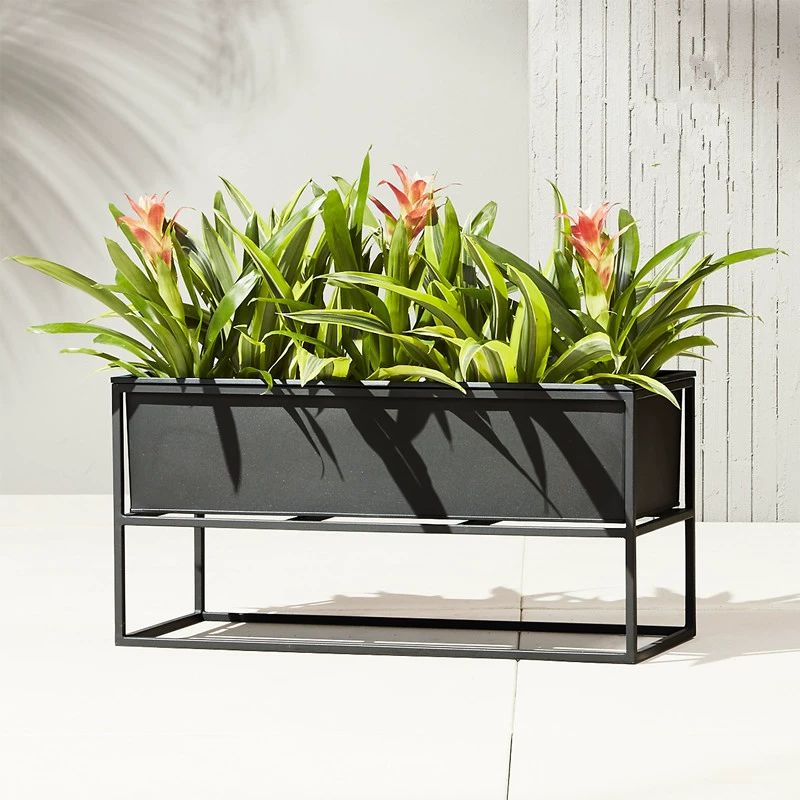 사각 플랜트 박스 화단 철제 화분대 원예 가드닝 옥상 블랙 115x30x40cm 중간 - 상세 이미지 4