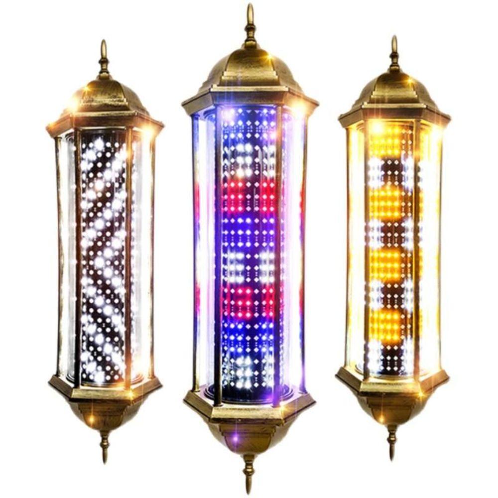 LED 레트로 미용실 사인볼 조명 라이트 간판 회전 86x28cm 골드화이트 육각 화살표 - 상품 이미지
