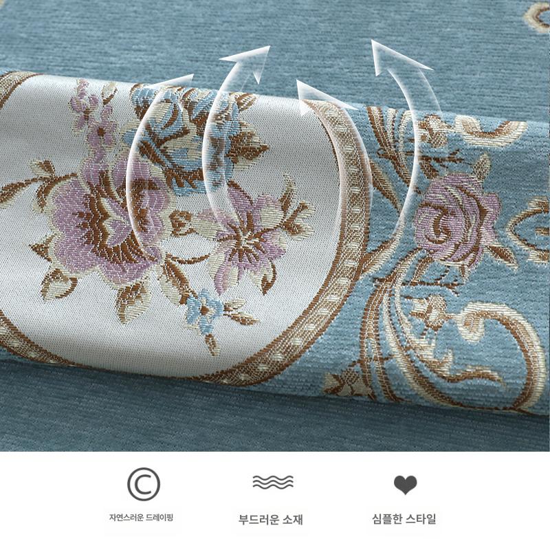 꽃무늬 레이스 테이블 식탁보 덮개 화장대 협탁 러너 칭거 블루 50x160cm - 상세 이미지 5